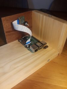 Enclosure opened with Pi and camera module